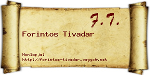 Forintos Tivadar névjegykártya