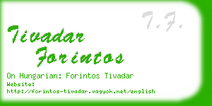 tivadar forintos business card